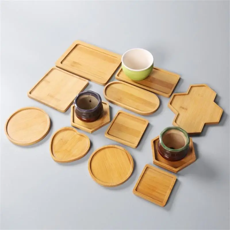 

Bamboo Round Square Tray Placemats Coffee Mug Heat Insulator Drink Coaster Flower Pot Fade Resistant Home Decoration Supplies