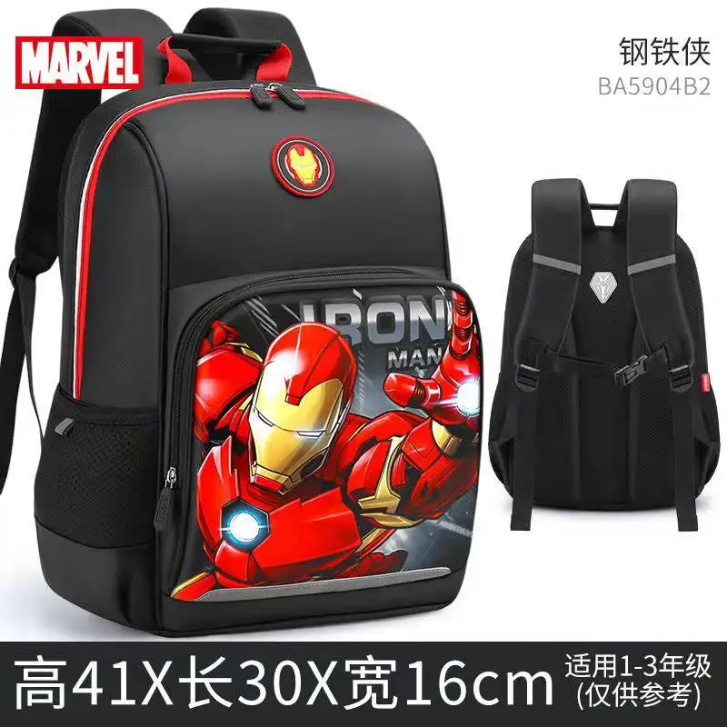 2022 new comfortable breathable Disney Iron Man children's backpack, 100% original Disney Captain USA schoolbag