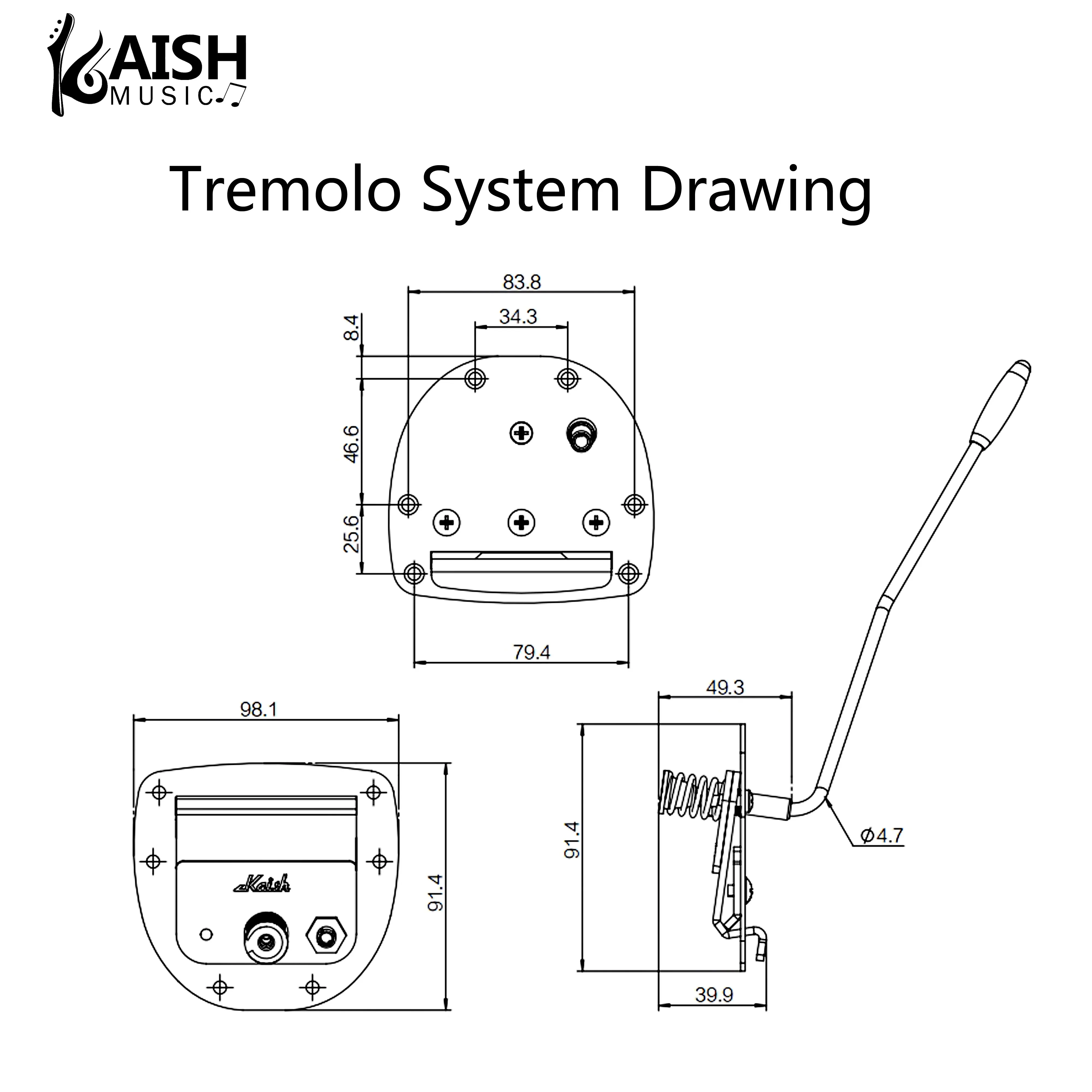 Фото Электрогитара Tremolo System Bridge Vibrato Tailpiece с Whammy Bar Tremolo Arm для Fender Jaguar/Jazzmaster №2