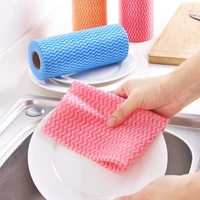 disposable cleaning towels kitchen dish cloths dish rags easy to use wide apnon woven fabric handy wipes household 50 sheetroll