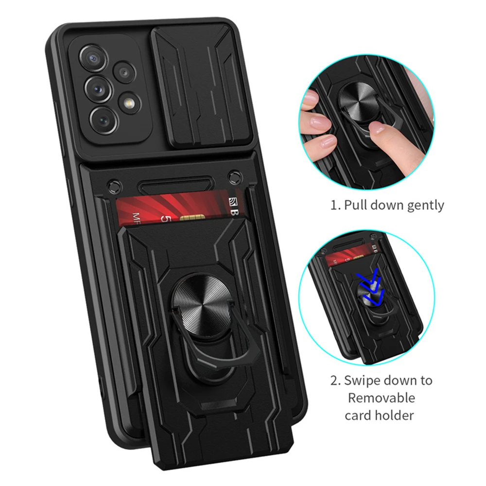 

Mi 11i Case For Xiaomi Mi 11i Funda Magnetic Ring Armor Shockproof Cover For Xiaomi My 11 Lite Mi 11T Pro Slide Card Slot Coque