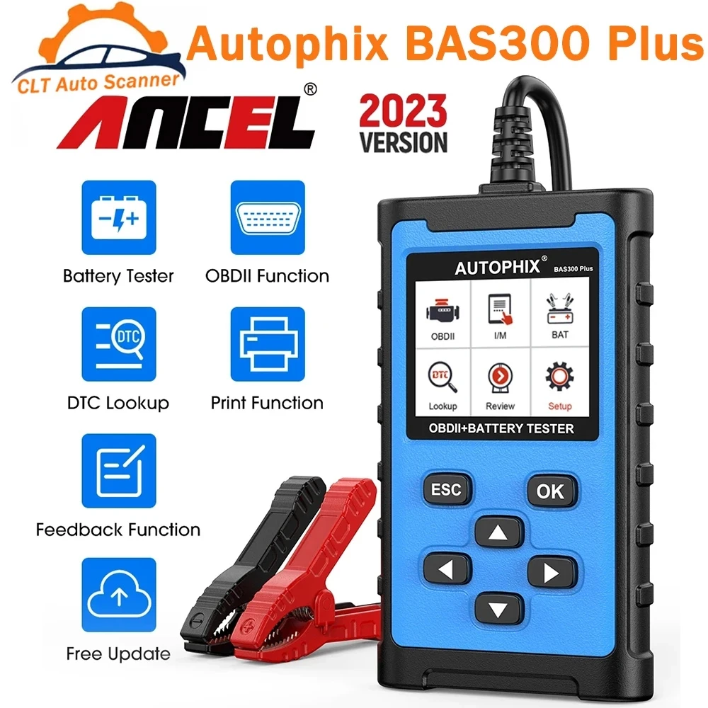 

Autophix BAS300 Plus 2-in-1 Automotive Scanner Code Reader OBD 2 Car Diagnostic Tools OBD2 Engine Check 6/12/24V Battery Tester