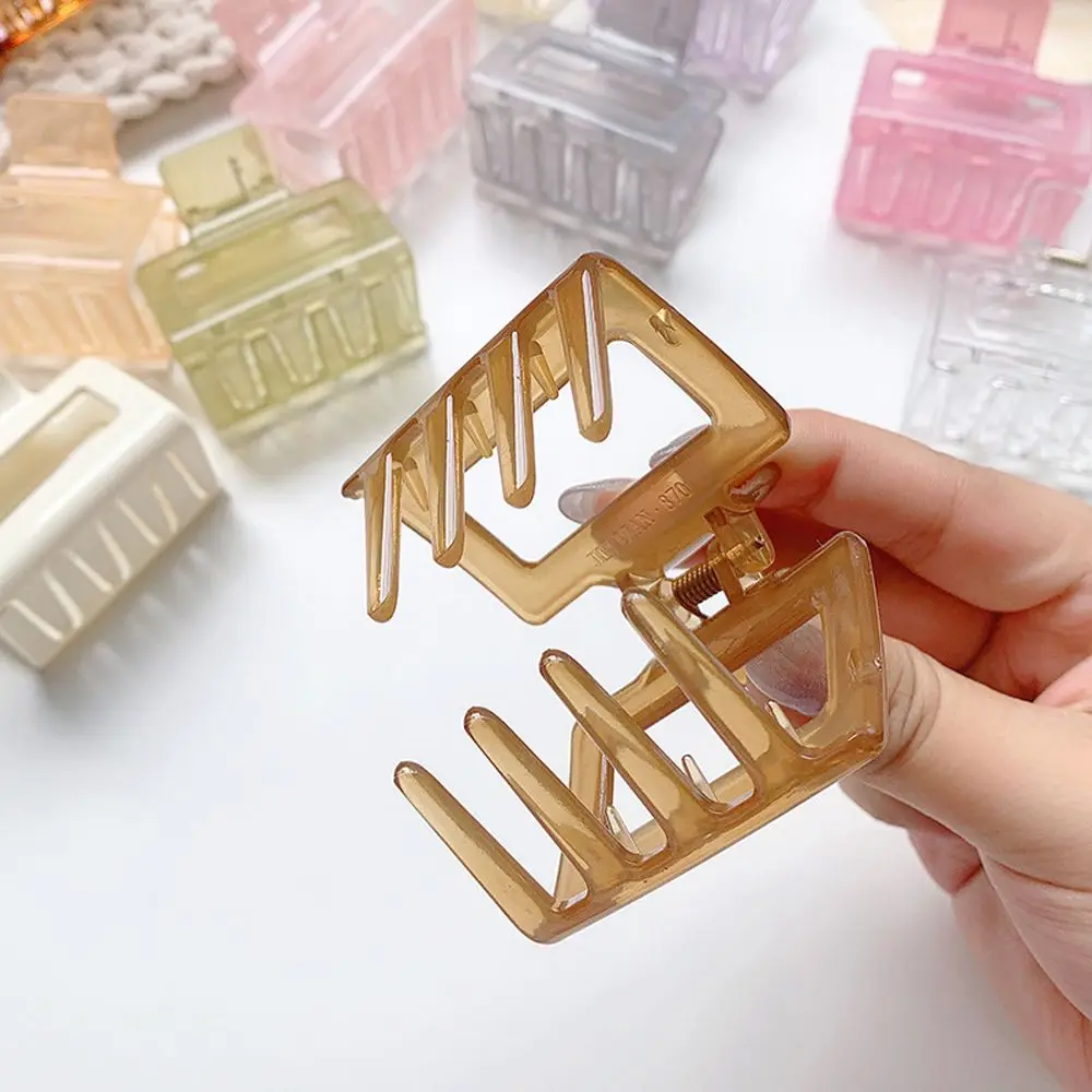 Большие модные аксессуары для волос девочек квадратные когти из смолы заколки