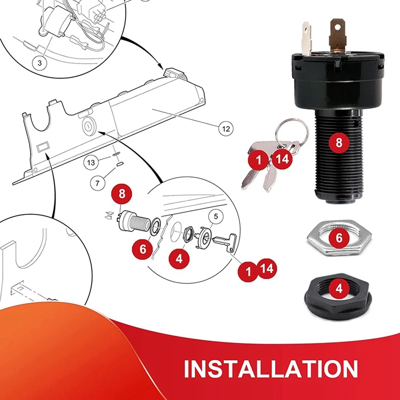 Прецедентный выключатель зажигания для гольф-мобиля и черный ключ Запчасти