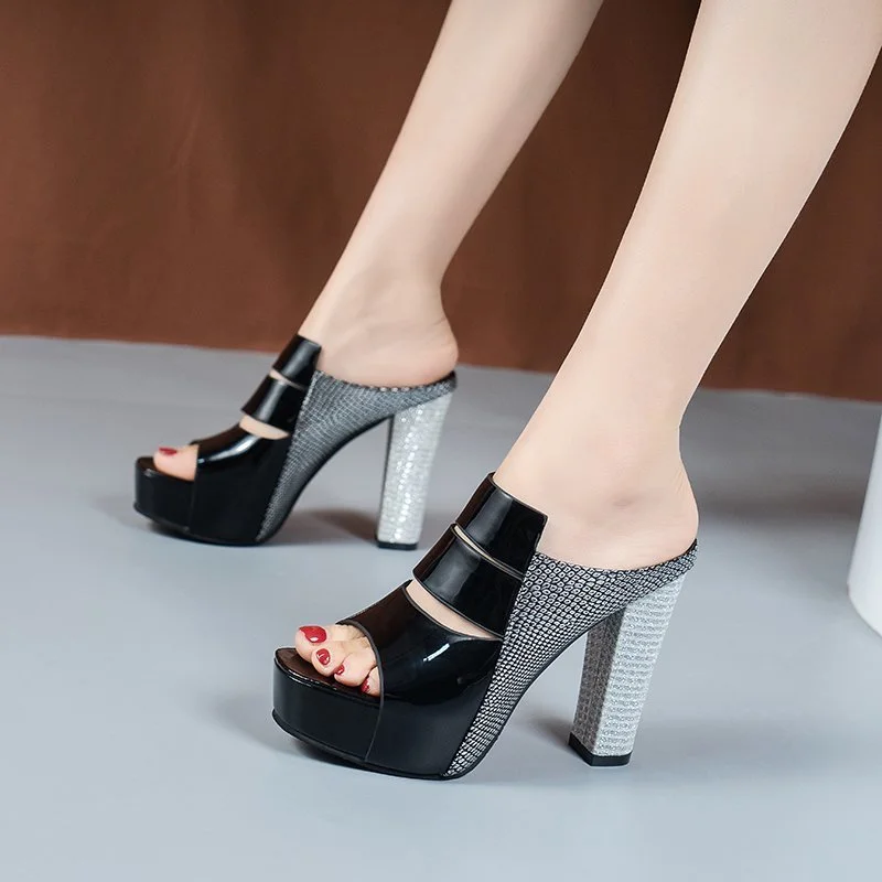 Scarpe da donna estive 2022 piattaforma impermeabile sandali e pantofole con tacco Super alto indossano sandali da donna alla moda con bocca di pesce