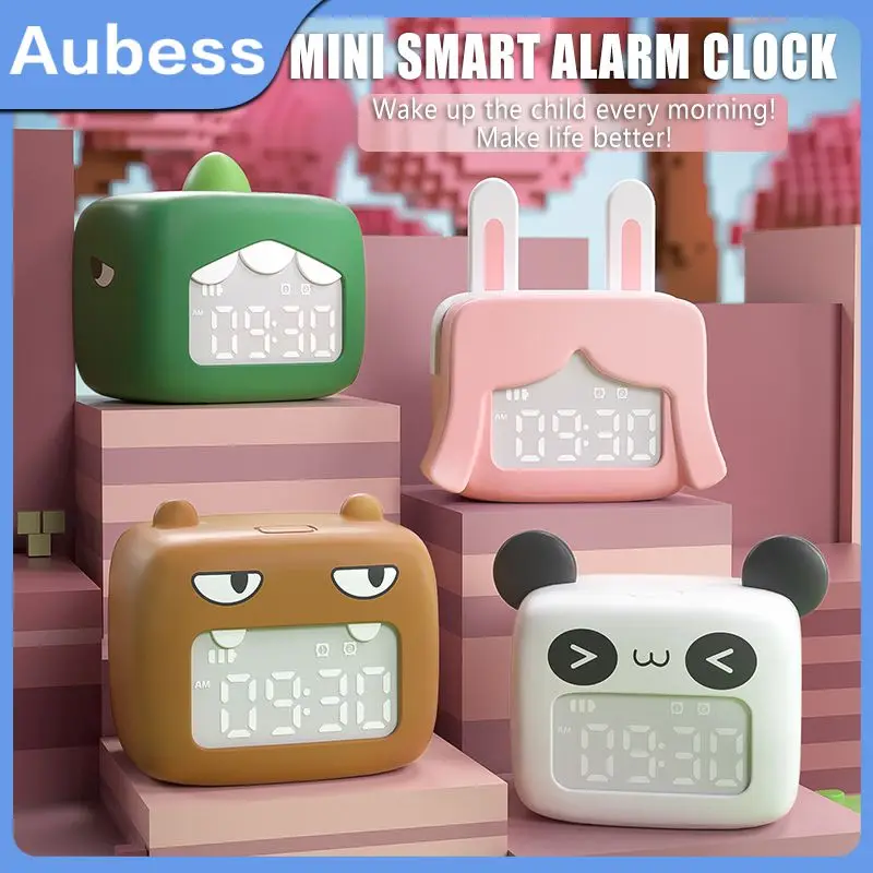 

Gift For Children And Student Smart Alarm Clock Night Light Mini Sleeping Clock Usb Charging Rechargeable Battery Table Clock