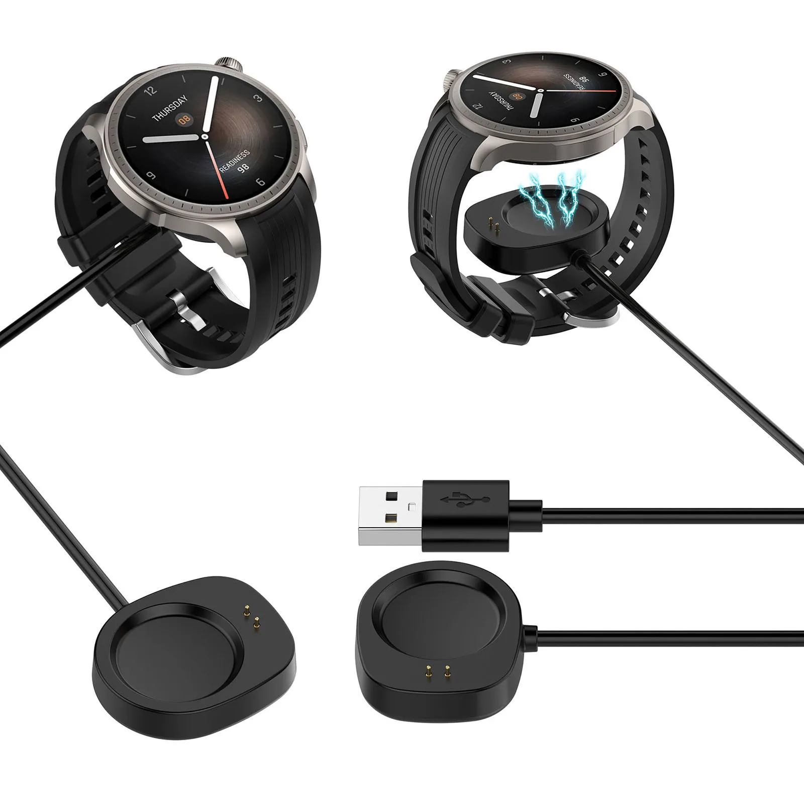 Фото Док-станция для зарядки, провод питания для Huami Amazfit Balance2/Amazfit T-rex 3/Amazfit Balance, USB-адаптер для зарядного устройства, аксессуары для часов №3