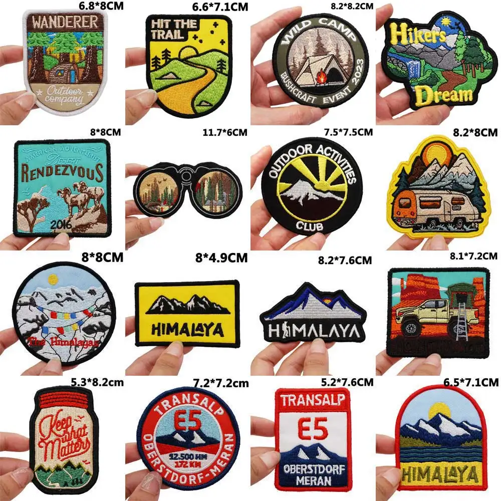 Эмблема для отдыха на природе приключения кемпинга клуба шитье этикетка панк