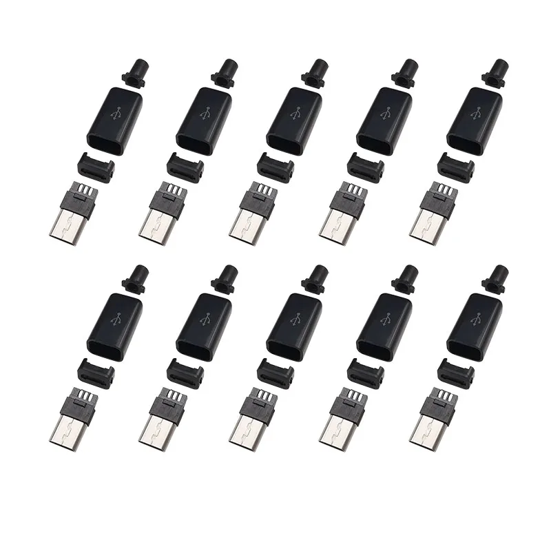 

Набор разъемов Micro USB 5 Pin 4 в 1 черный белый