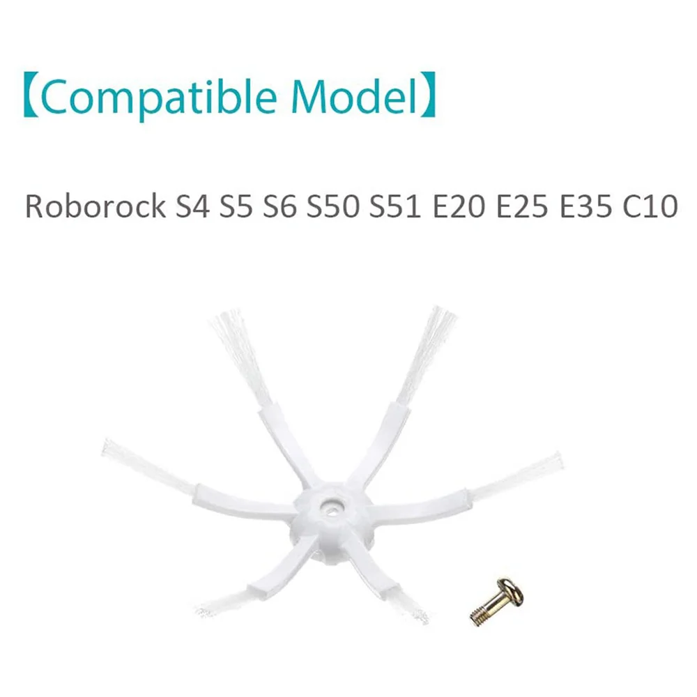 6 боковых щетки для Xiaomi 1S/Roborock S7/S7 Max/T7S/T7S Plus/S5 Max/S6 MaxV/S50 S51 MI черные детали пылесоса |