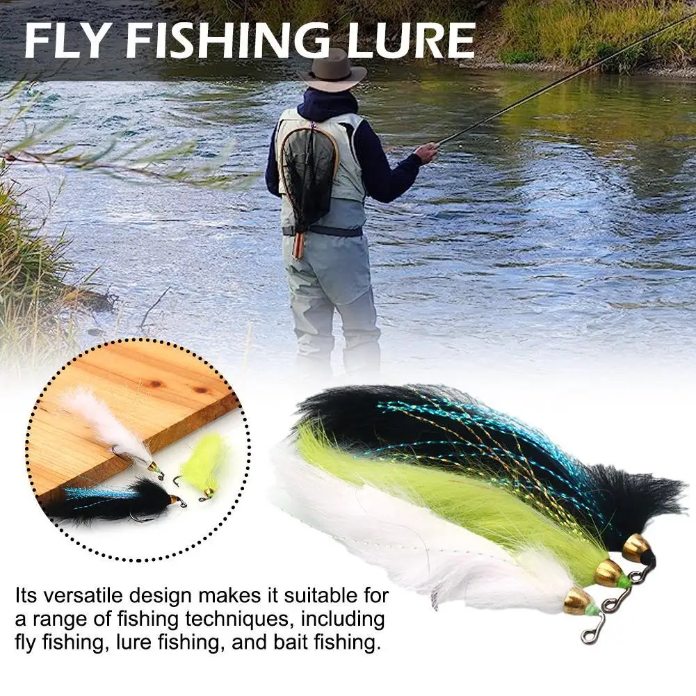 

3pcs Wounded Ice Dub Minnow Fly Fishing Flies Realistic Baitfish Lures For Salmon Trout Sea Bass Steelhead Fly Fishing Lure