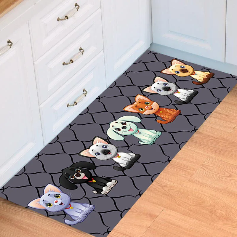 

Cartoon Machine Washable Long Non-slip Floor Mat Door Mat Kitchen Bathroom Bathroom Floor Mat Bedroom Bedside Carpet Household