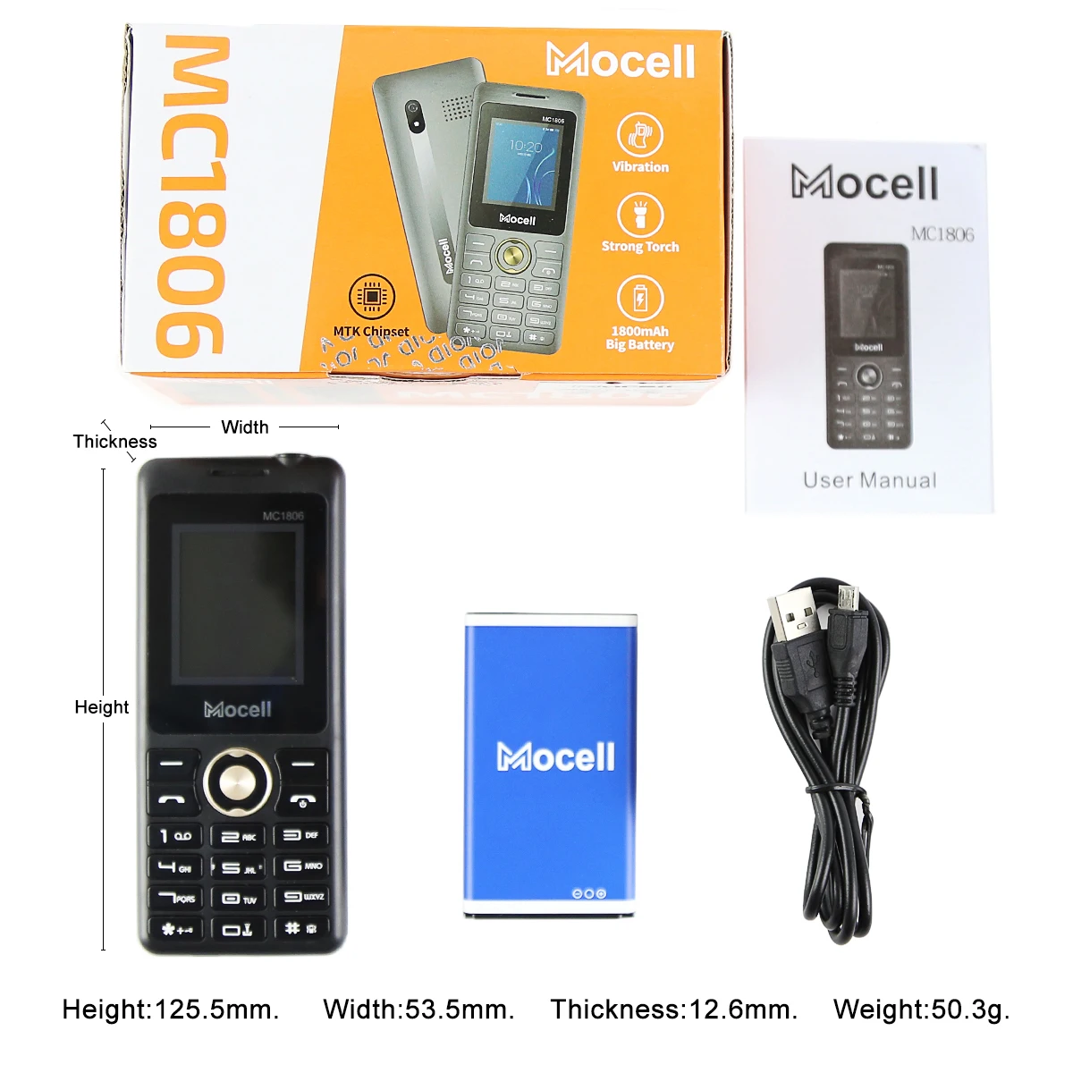 Мобильный телефон Mocell MC1806 с экраном 1 77 дюйма цифровая камера две Sim-карты громкий