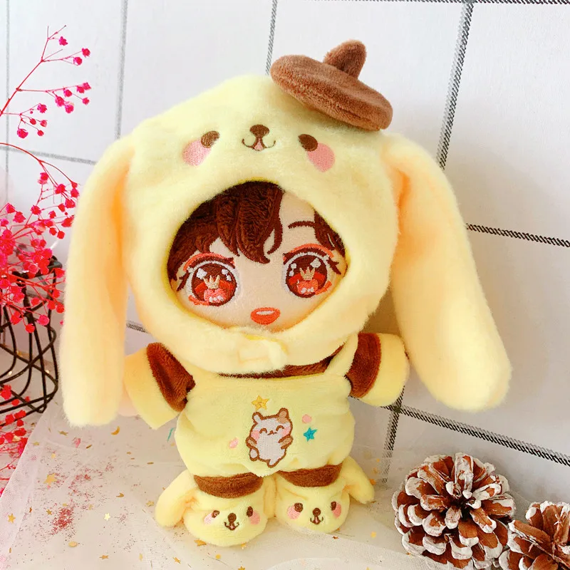 

New Arrival Cute Clothing Yellow dog rompers hat suit for EXO Doll 20cm Handmade Doll Clothes DollS Accessories Gift