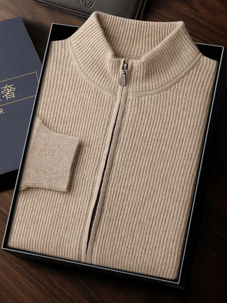 Aliselect мужской кадиган на молнии 100% кашемировый свитер осень-зима плотное пальто