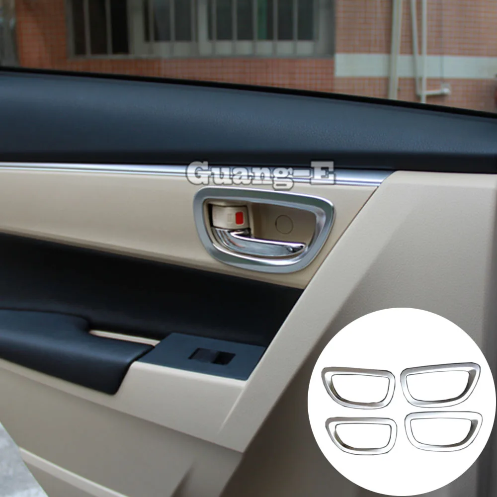 

Для Toyota Corolla Altis 2014 2015 2016, автомобильный Стайлинг, Чехлы, планки, ABS подлокотник, дверь, Внутренняя встроенная чаша, ручка, поручни, рамка
