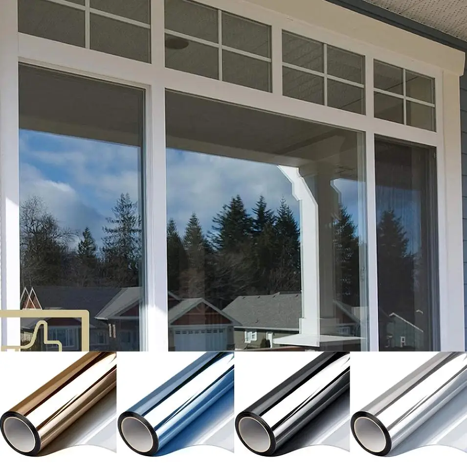 

Многоразмерная односторонняя зеркальная оконная пленка, защита от солнца, наклейка на стекло, термоконтроль, светоотражающая пленка, самоклеящаяся оттенок окна