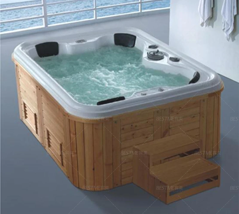 Ступенька для ног Прочный деревянный и акриловый материал Гидромассажная