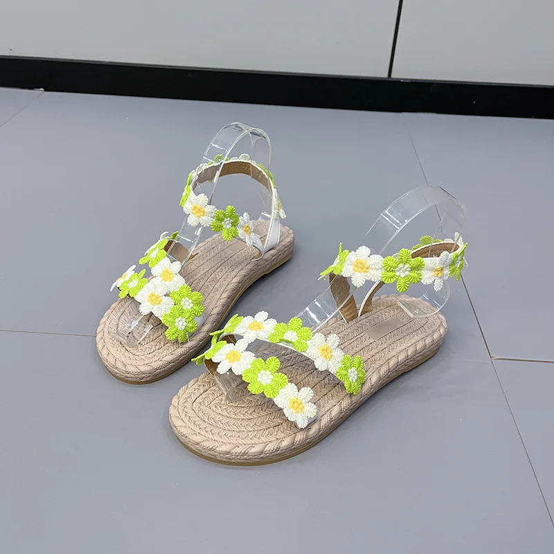 

Beach Thin Ribbon Flower Sandal Women Flat Sandals Casual Toe Slipper Sandalias Zapatos Mujer Sapato Feminino Chaussure Femme