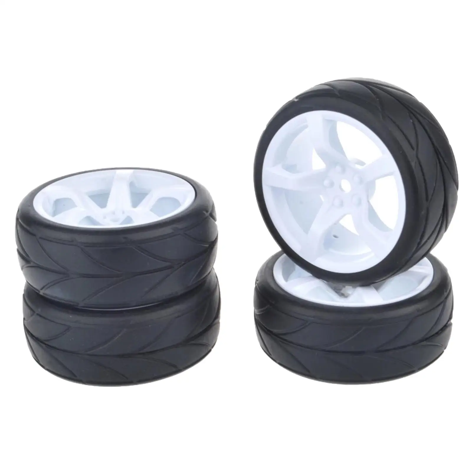 

4Pcs 1/10 Rubber Wheel Rim and Tires Spare for HSP HPI Remote Control Car