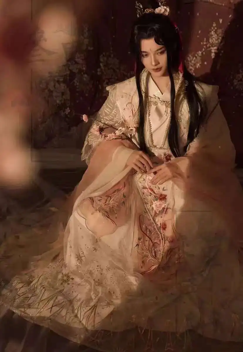 Фото Китайский сериал Heaven Official's Blessing 2HA Xie Lian Chuwanning Косплей Костюм Xie Lian Cos Платье Белый Hanfu Полный комплект №1