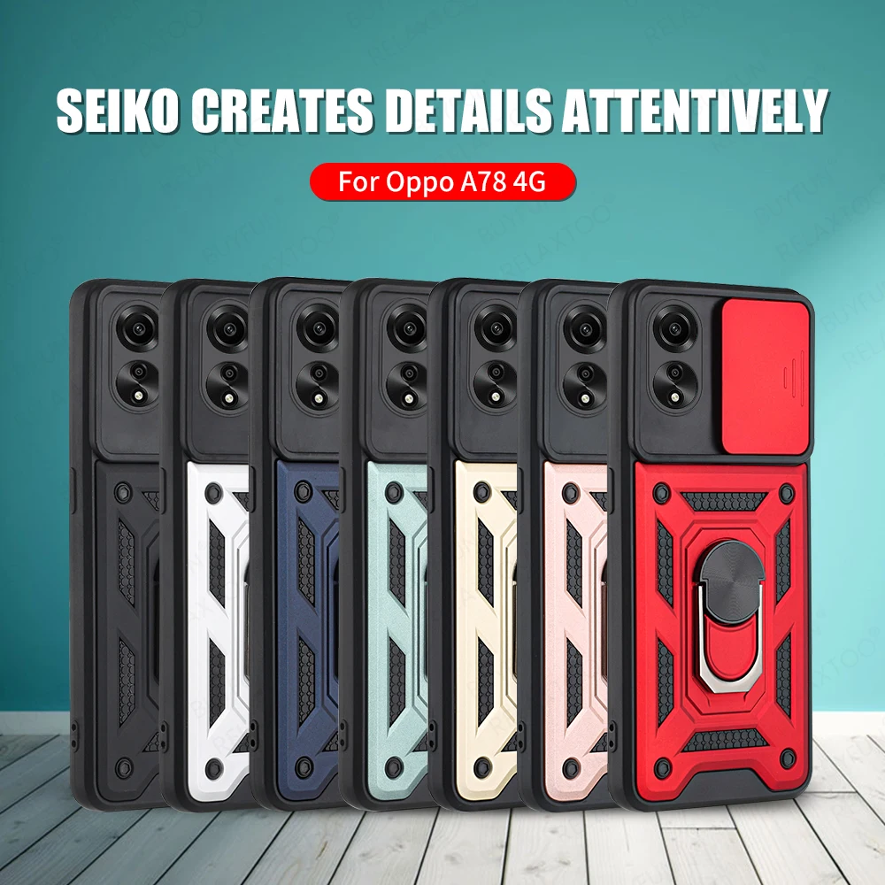 Автомобильный магнитный держатель с кольцом противоударный бронечехол для Oppo A78