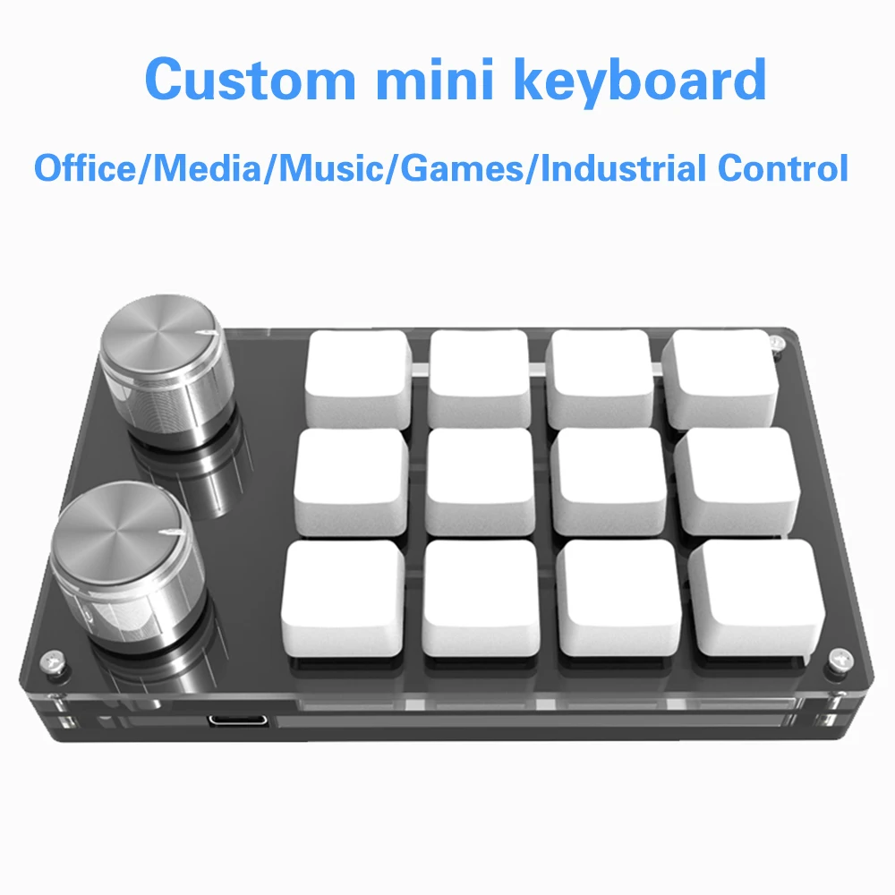 Bluetooth USB Macro Keyboard 12 Keys 2 Knob Mini 3 Layer Programming Photoshop Custom Keyboard  Mechanical Hot Swap Keypad enlarge