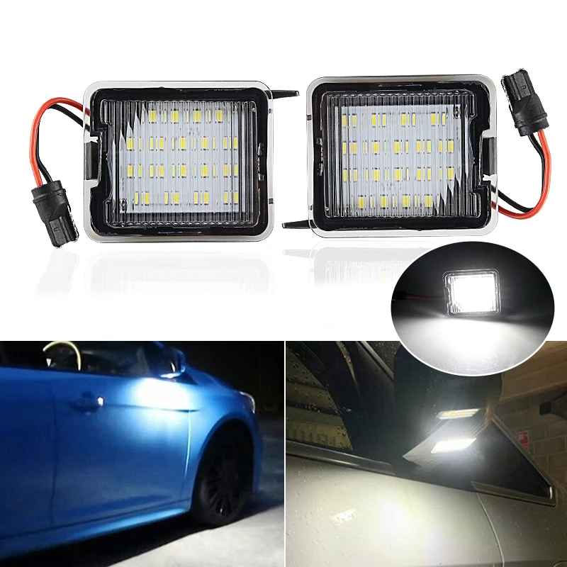 

2Pcs LED Under Side Mirror Puddle Light For Ford Focus 3 Escape 3 Mondeo 4 5 Kuga 1 2 Galaxy 2 C Max S Max Car Courtesy Lamps