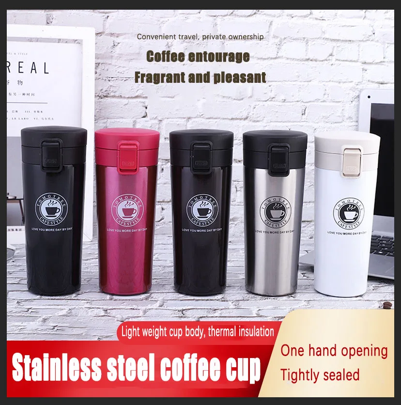 

380ML/500ML Premium Travel Coffee Mug Stainless Steel Thermos Tumbler Cup Vacuum Flask Thermo Water Bottle Tea Mug Thermo Bottle