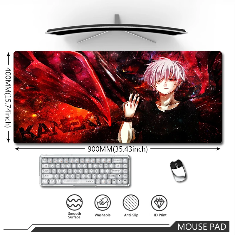 

Большой коврик для мышки с аниме Токийский Гуль коврик для мыши ПК геймерский Настольный коврик офисные компьютерные коврики с обработанны...