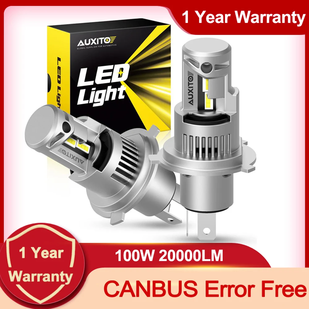 AUXITO LED Head Light H4 9003 H8 H11 9012 LED Headlight Bulb CANBUS 100W 20000LM 9005 Car Lamp for BMW Ford Benz Renault VW Audi