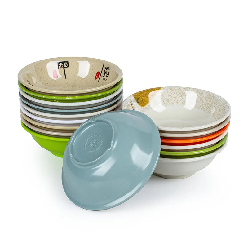 

1 Pcs Color Melamine Bowl Plastic Rorridge Soy Milk Wonton Bowl