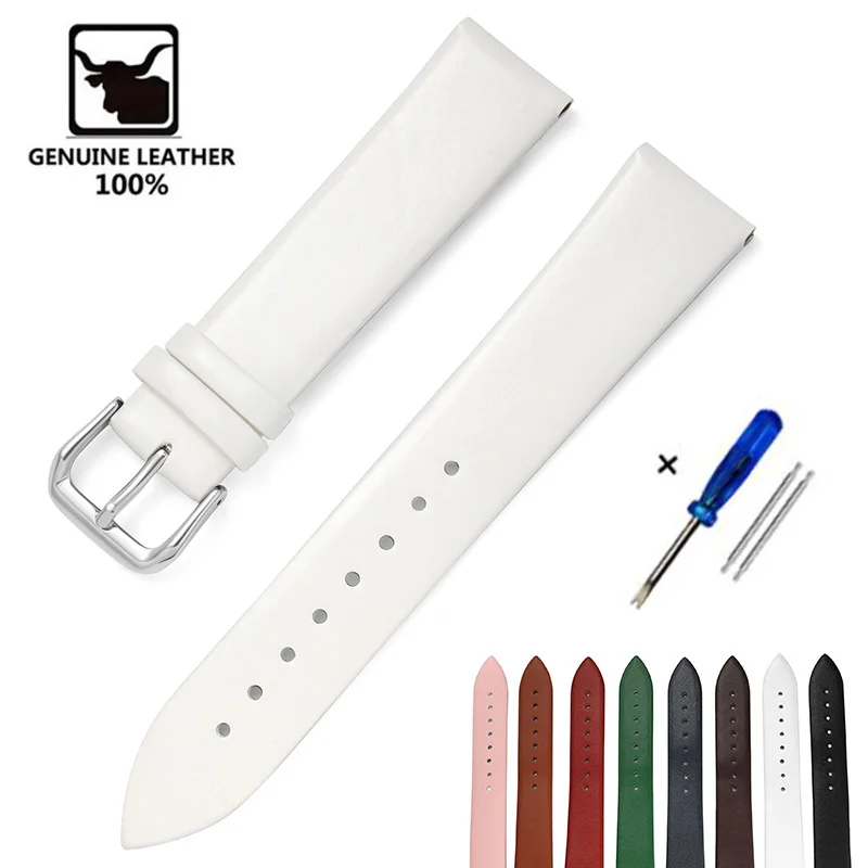 New Soft Thin Genuine Leather Watch Straps 20mm 22mm for Samsung Galaxy Gear S3 Active 2 Calfskin Watchband 12 14 16 18 20 - купить по