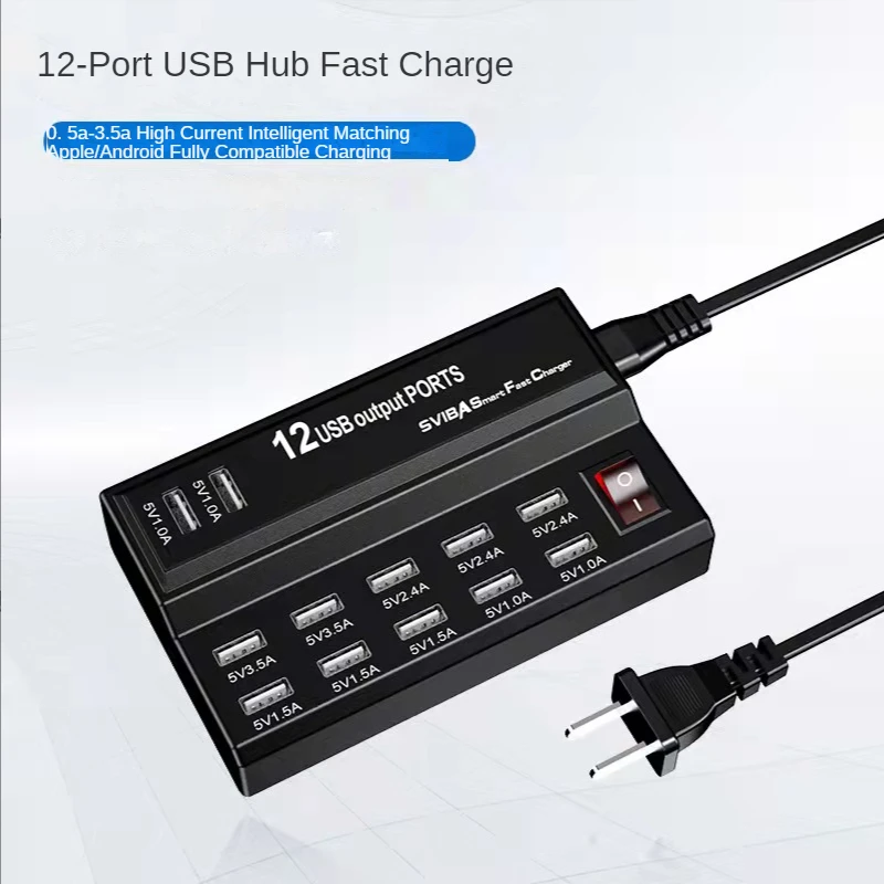 

Multi 10 Port 12A 60W Charger USB Power Quick fast Charge Station For iPhone 7 5 5S 6 6S Plus iPad LG Samsung AC Adapter