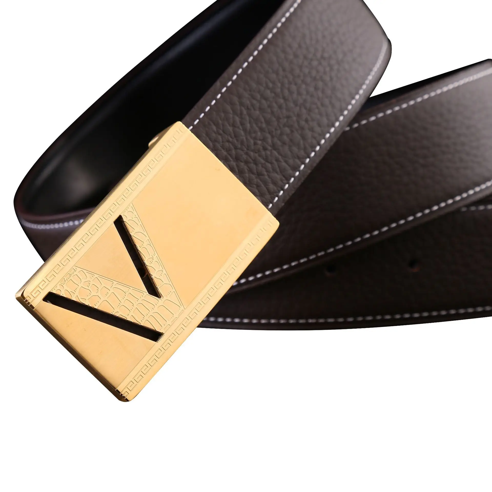 

Ремень мужской из натуральной воловьей кожи, шириной около 3,8 см, 00036