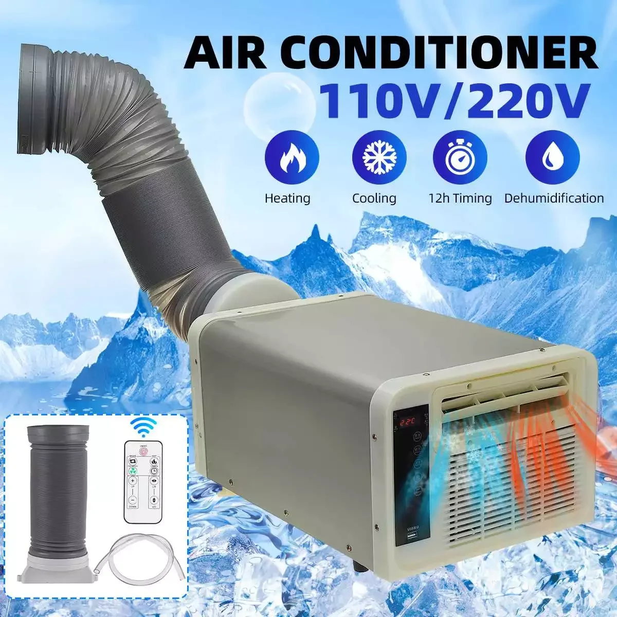 Room Desktop Portable Air Conditioner Dehumidifier Air Cooler Cold/Heat Remote Control Window Air Conditioning For Home 220V