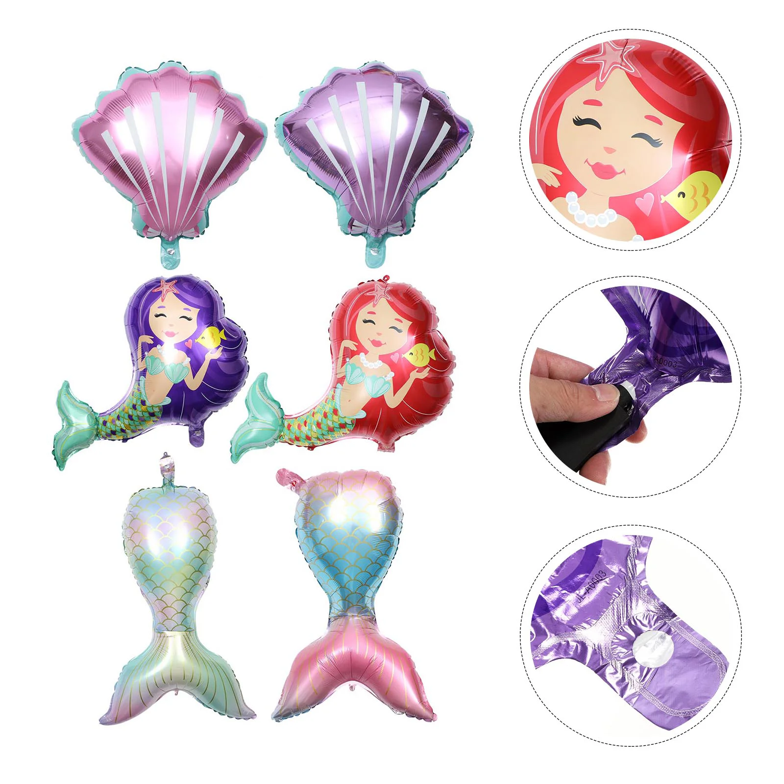 

Balloon Mermaid Balloons Party Birthday Helium Theme Aluminum Animal Ocean Tail Decorations Girl Favor Decorative Sea