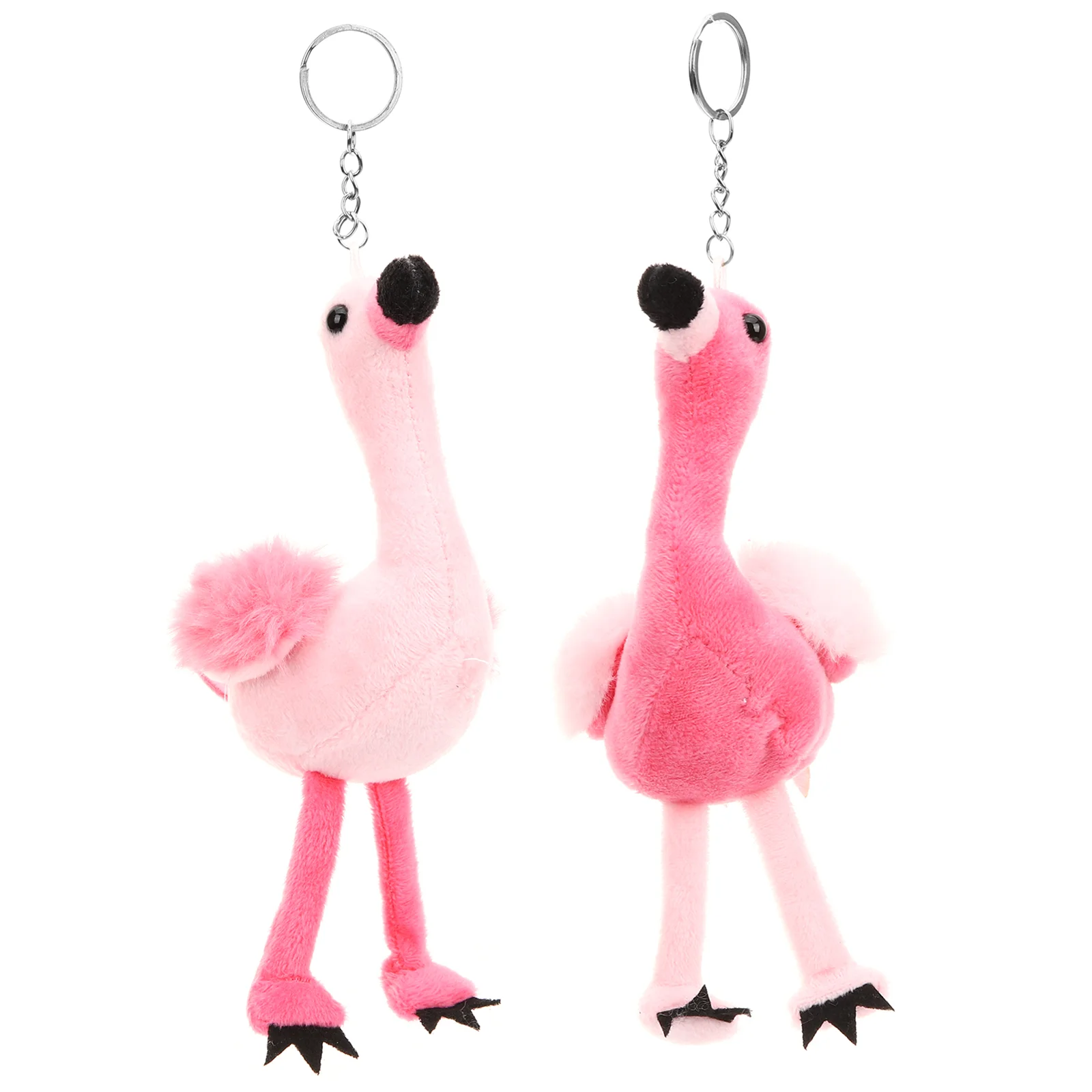 

2 Pcs Toys Plush Pendant Key Chain Pom Keychain Puro Flamingo Stuffed Animal Teens Party Decoration Small