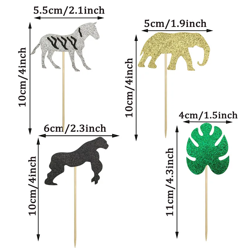Бумажные черные золотые блестящие джунгли вилдон зоопарк конфетти малыш 1 год