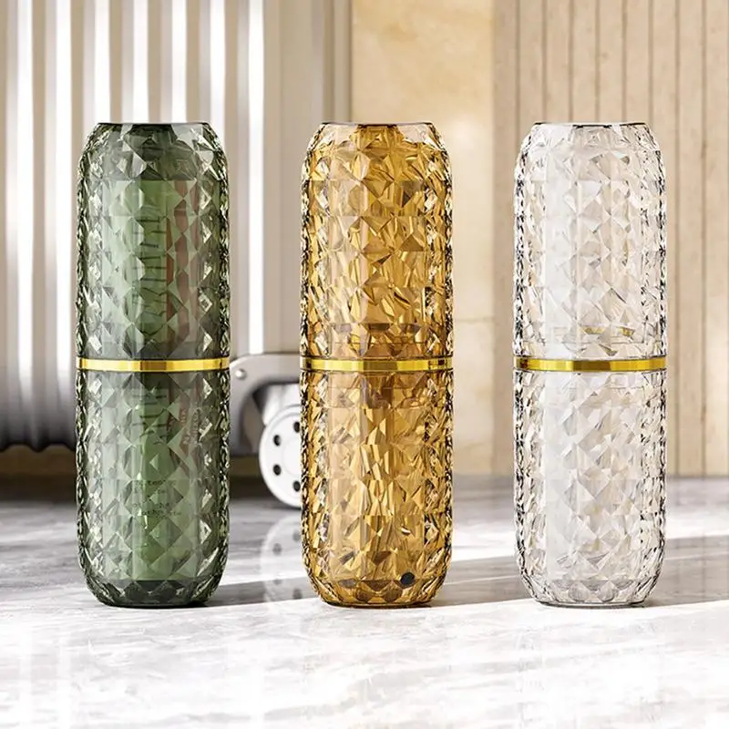 

Портативный контейнер для зубной щетки и пасты, с 2 чашками