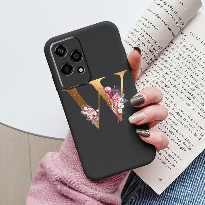 Чехол с золотыми буквами для Honor 200 Lite черный мягкий чехол из ТПУ защита Honor200