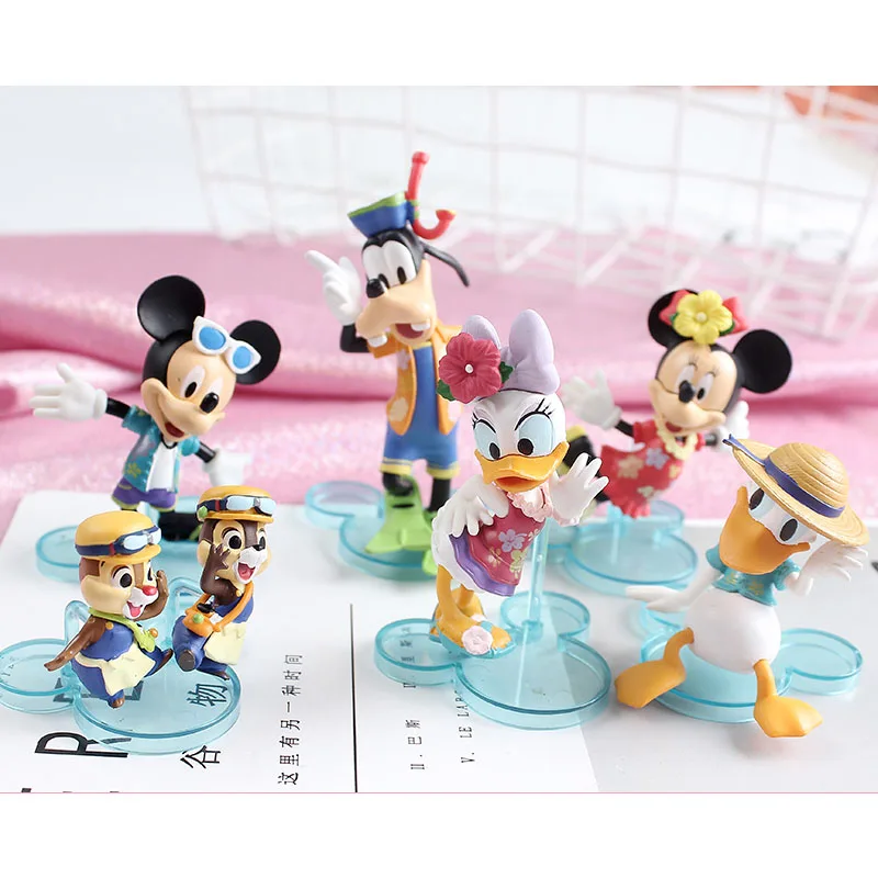 

Disney Mickey Minnie Donald Duck Daisy Chip Dale Goofy Kawaii Doll Gifts Toy Model Anime Figures Collect Ornaments