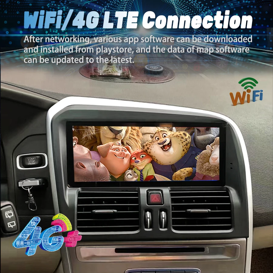 Автомобильная Мультимедийная система 8 дюйма 256 ГБ Android 13 GPS для Volvo XC60 2009-2017
