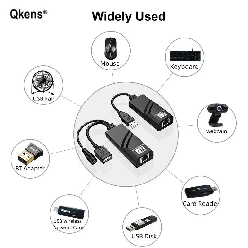 Настоящий удлинитель USB 2.0 к RJ45 от Cat6 Ethernet-кабелю 100 м для Win11, веб-камеры, USB-камеры, мыши, клавиатуры, принтера, кард-ридера U-диска (art.: 3920ca250bf9a) - 3920ca250bf9a