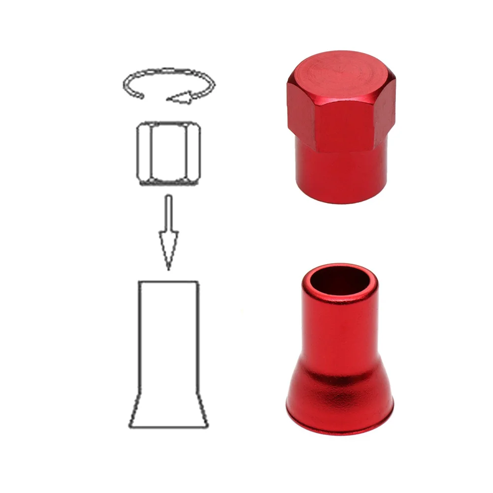 

Accessories Stem Sleeves+Hex Cap Durable Red Wheel Stem Air-Valve CAP&Sleeve Cover Car Red Aluminium Alloy New Brand
