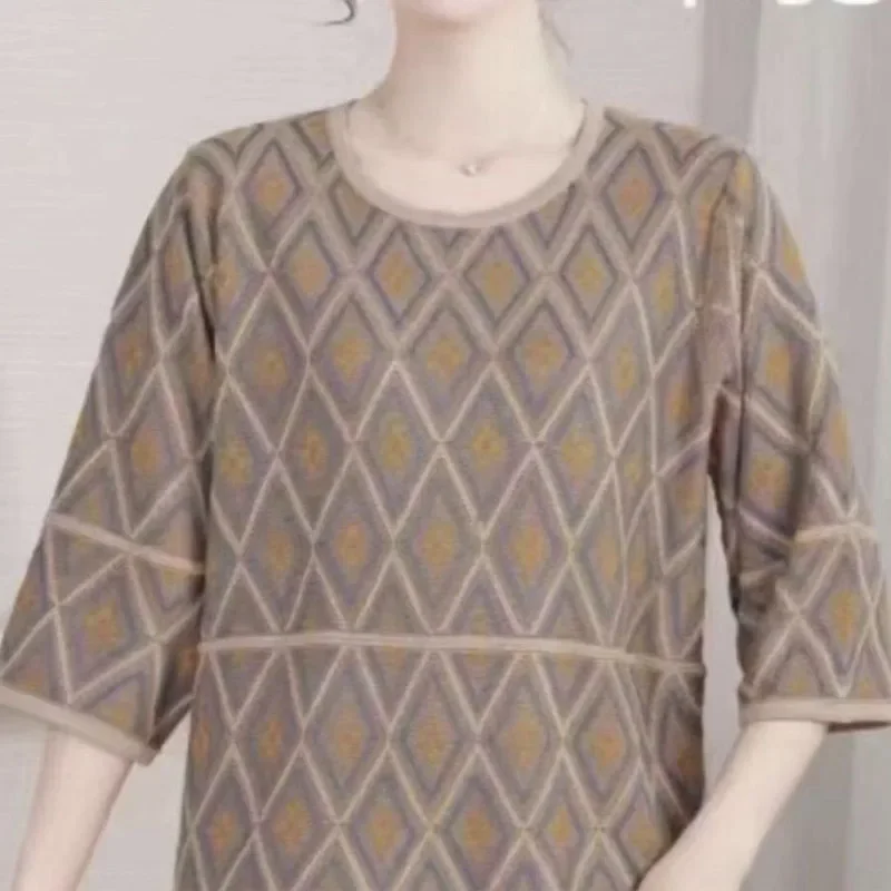 

Осенние женские повседневные тонкие вязаные пуловеры с круглым вырезом, модные простые свитеры в клетку с длинным рукавом, женская одежда PH97