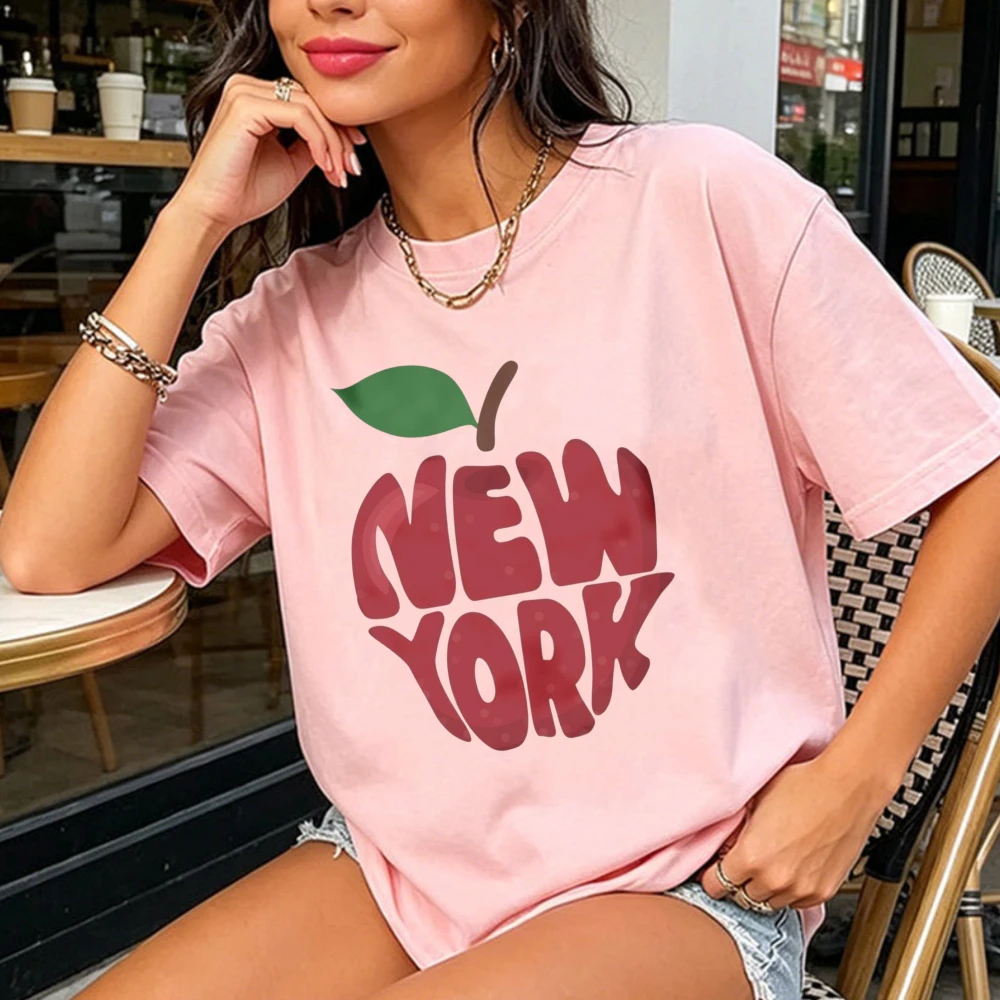 Фото Футболка с графическим принтом Big Apple New York, красная, с типографским рисунком, в городском минималистском стиле, сувенир, подарок, мужская и женская рубашка, хлопковая, дышащая, летняя рубашка №5