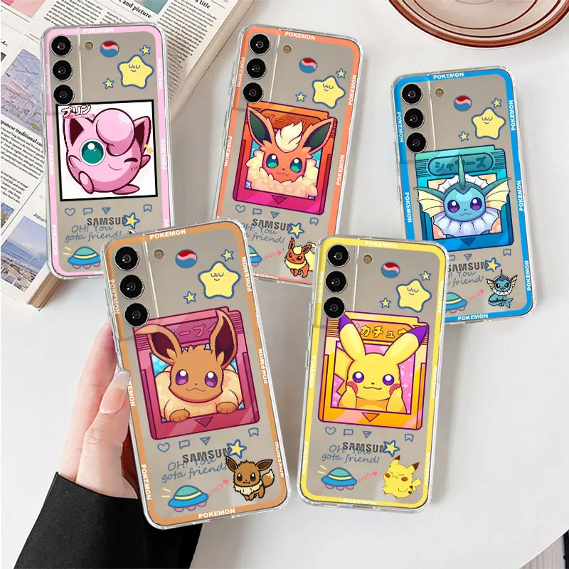 

Clear Case For Samsung Galaxy S22 S20 FE S21 S10 S9 Plus Note 20 Ultra 10 Lite Transparent Phone Shell Pokemon Pikachu