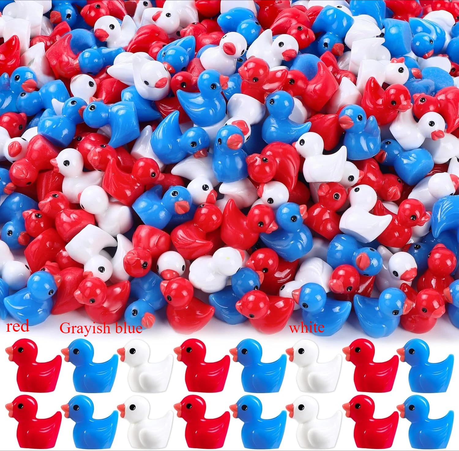 Мини-утки из смолы, 3 цвета