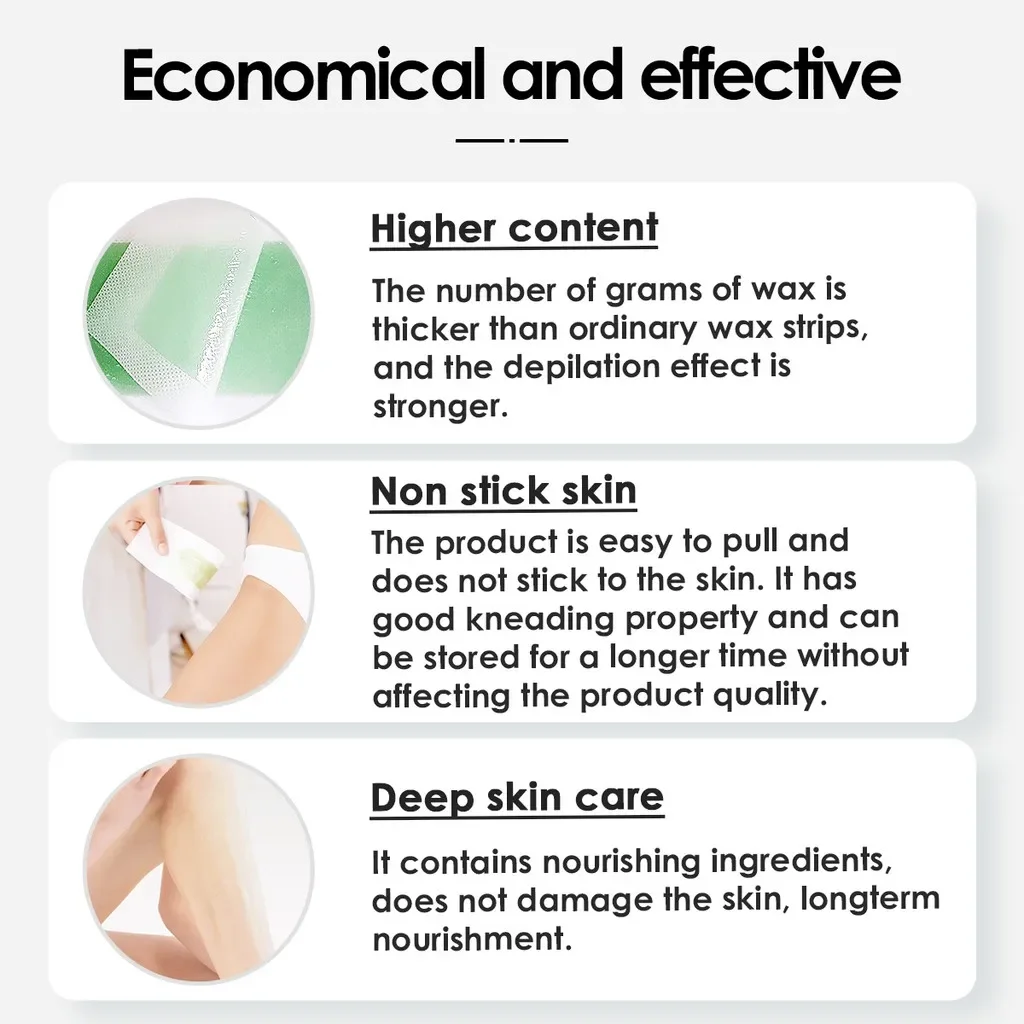 Восковые полоски для удаления волос SUMAX 40 шт. фотобумажные тела и лица с алоэ вера